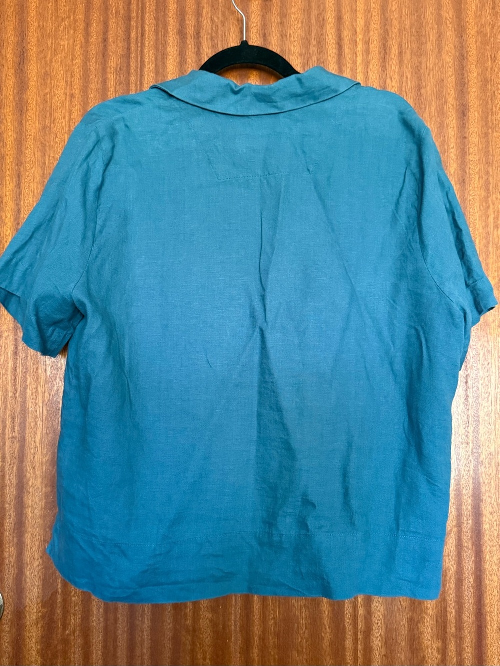 Quince 100% European Linen Short Sleeve Shirt (blue) - Picture 6 of 6